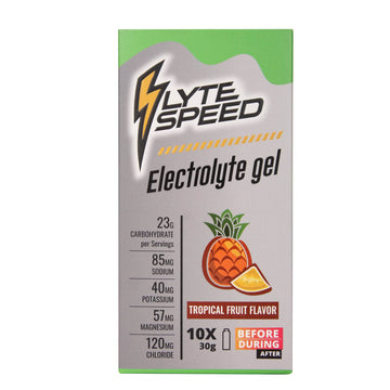 LyteSpeed Electrolyte GEL - Tropical Fruits (Pack of 10 GELs) - Building Blox Nutrition