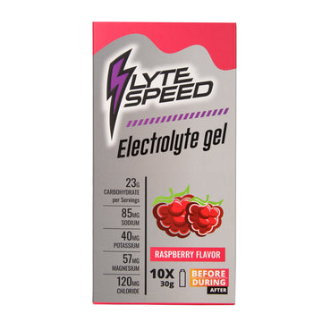 LyteSpeed Electrolyte GEL - Raspberry (Pack of 10 Gel Sachets)